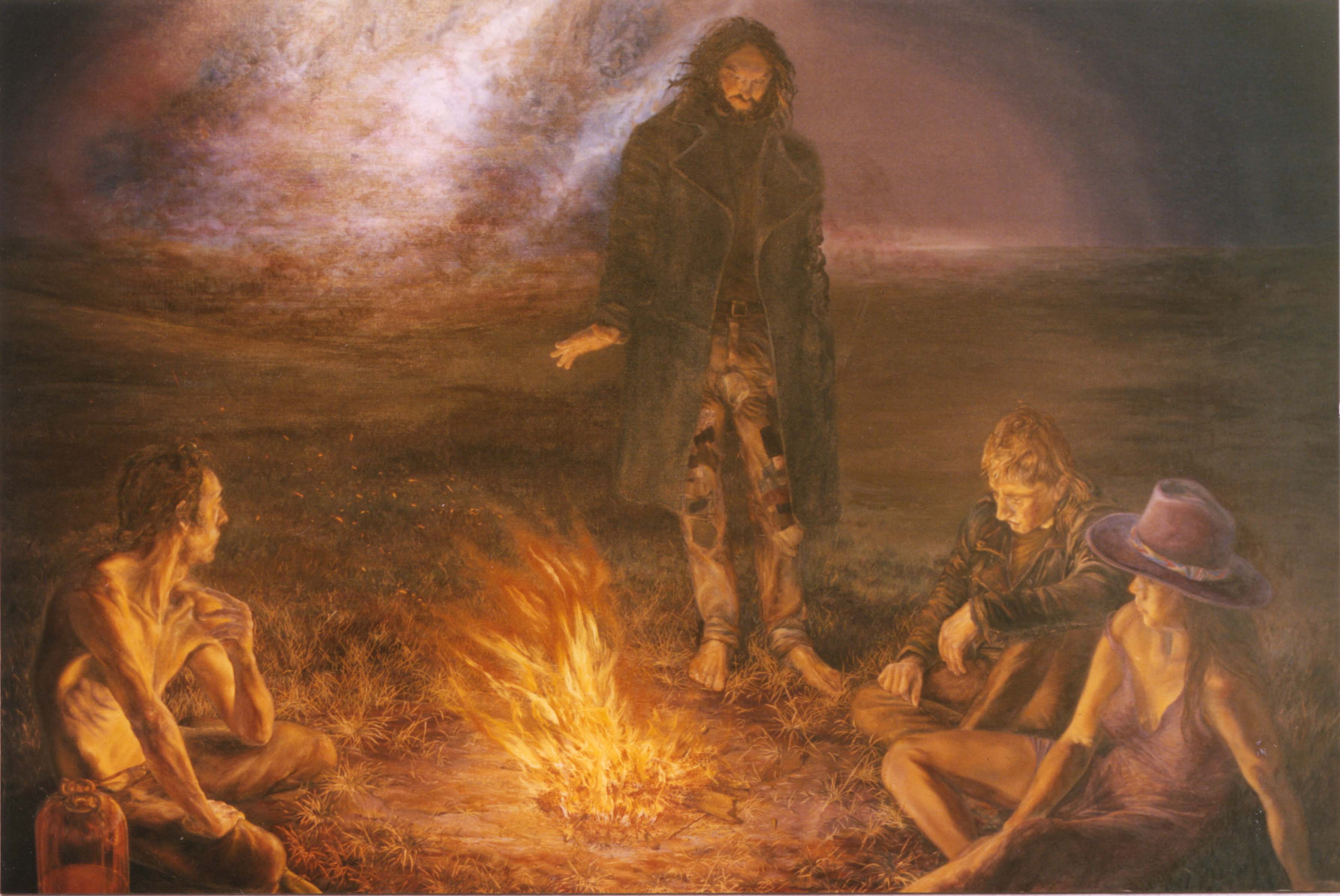 'It's All Over Now Baby Blue' – oil on canvas fine art painting (54" high by 66" wide), completed in 1985